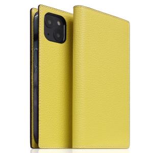 SLG Design エスエルジー デザイン iPhone 14 Neon Full Grain Leather Case 本革 手帳型ケース レモン SD24304i14LM ネコポス不可