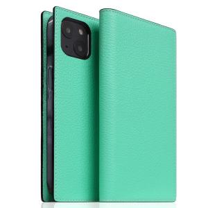 SLG Design エスエルジー デザイン iPhone 14 Neon Full Grain Leather Case 本革 手帳型ケース ティール SD24305i14TL ネコポス不可
