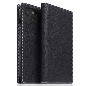 SLG Design エスエルジー デザイン iPhone 14 Full Grain Leather Case 本革 手帳型ケース ブラックブルー SD24311i14BB ネコポス不可