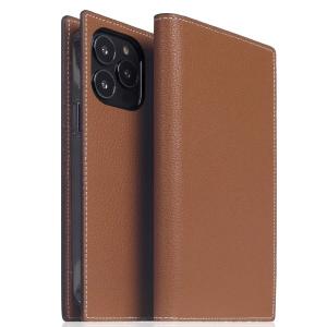 SLG Design エスエルジー デザイン iPhone 14 Pro Hybrid Grain Leather Case 本革 手帳型ケース Saddle Brown SD24319i14PBR ネコポス不可