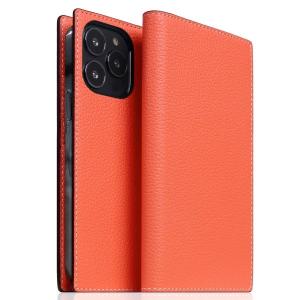 SLG Design エスエルジー デザイン iPhone 14 Pro Neon Full Grain Leather Diary Case 本革 手帳型ケース コーラル SD24323i14PCR ネコポス不可