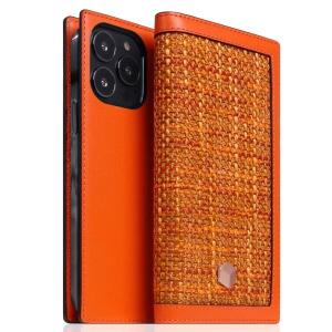 SLG Design エスエルジー デザイン iPhone 14 Pro Edition Calf Skin Leather Diary 本革 手帳型ケース オレンジ SD24333i14POR ネコポス不可