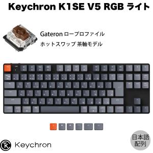 Keychron K1 SE V5 Mac日本語配列 有線 / Bluetooth 5.1 ロープロファイル ホットスワップ Gateron 茶軸 91キー RGBライト キーボード ネコポス不可｜ec-kitcut