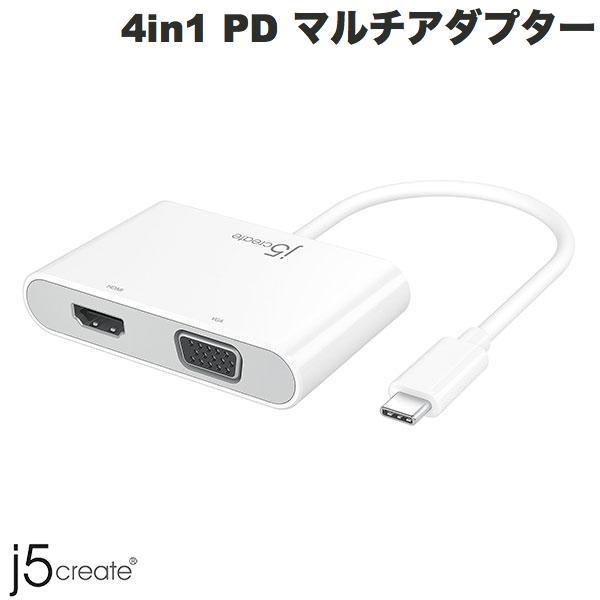 j5 create ジェイファイブクリエイト USB Type-C 4in1 PD対応 マルチアダプ...