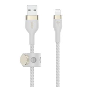 BELKIN ベルキン BoostCharge Pro Flex USB-A to Lightning MFi認証 高耐久 編み込みケーブル 1m ホワイト CAA010bt1MWH ネコポス不可｜ec-kitcut