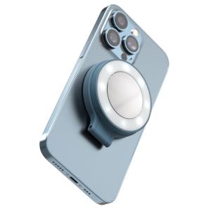 SHIFTCAM SnapLight MagSafe対応 充電式LEDリングライト 4段階光量 角度調節可能 ブルー ネコポス不可｜ec-kitcut