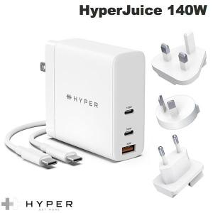 HYPER++ ハイパー HyperJuice 140W 電源アダプタ USB Type-C PD 3.1対応 / USB A QC 3.0 USB Type-C to Cケーブル 2.0m 付属 HP-HJG140WW ネコポス不可｜ec-kitcut