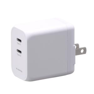 GreenHouse グリーンハウス USB Type-C 充電アダプタ 2ポート PD対応 最大45W ホワイト GH-ACU2PF-WH ネコポス不可｜ec-kitcut