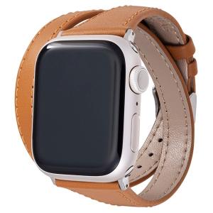 GRAMAS COLORS グラマス カラーズ Apple Watch 41 / 40 / 38mm Cornet 二重巻きレザーバンド シナモン CWBDW-AW02LBR ネコポス不可｜ec-kitcut