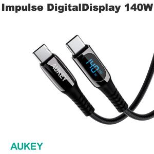 AUKEY オーキー USB Type-C - Type-C ケーブル Cable Impulse DigitalDisplay 1m ブラック デジタル出力表示 最大140W PD対応 ネコポス送料無料｜ec-kitcut