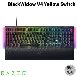 Razer BlackWidow V4 Yellow Switch 英語配列 黄軸 有線 メディアキー/ローラー＆マクロキー搭載 メカニカル ゲーミングキーボード ネコポス不可｜ec-kitcut