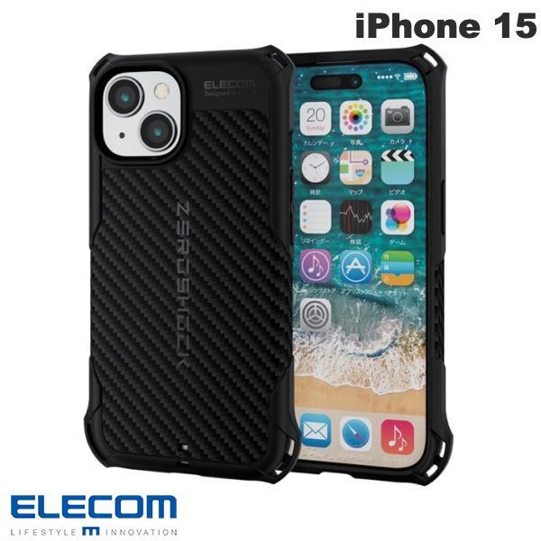 エレコム ELECOM iPhone 15 ZEROSHOCK グリップ ブラック PMWA23AZ...
