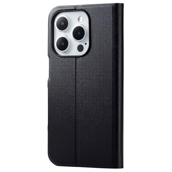 エレコム ELECOM iPhone 15 Pro ソフトレザーケース 薄型 磁石付 ブラック PM...