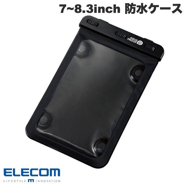 エレコム ELECOM タブレット防水ケース IPX8 お風呂 壁付け吸盤付 7~8.3inch ブ...