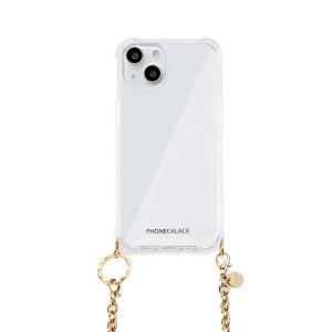 PHONECKLACE フォンネックレス iPhone 15 チェーンショルダーストラップ付き クリアケース ゴールド PN25559i15 ネコポス送料無料｜ec-kitcut