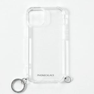 PHONECKLACE フォンネックレス iPhone 15 ストラップ用リング付き クリアケース シルバーチャーム PN25564i15 ネコポス送料無料｜ec-kitcut