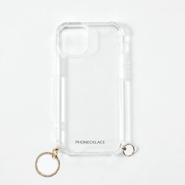 PHONECKLACE フォンネックレス iPhone 15 ストラップ用リング付き クリアケース ...