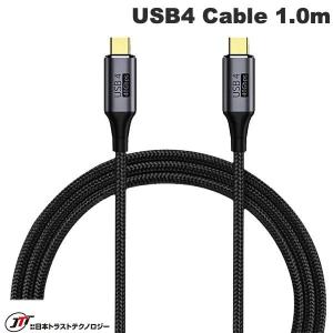 JTT 日本トラストテクノロジー Type C to Type C USB4 Multifunctional Data Cable PD対応 1.0m JTU4CC10-BK ネコポス送料無料｜ec-kitcut