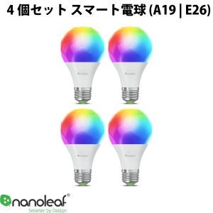 Nanoleaf ナノリーフ 4個セット Essentials Matter スマート電球 A19 | E26 NF080B06-1A19E-4の商品画像