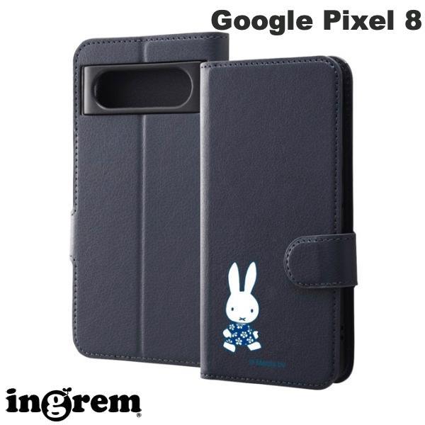 ingrem イングレム Google Pixel 8 ミッフィー 手帳型レザーケース シンプル マ...