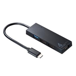 SANWA サンワサプライ USB Type-C コンボハブ 4ポート USB3.2 Gen1x1 USB2.0x3 15cm ブラック USB-3TCH7BK ネコポス可｜ec-kitcut