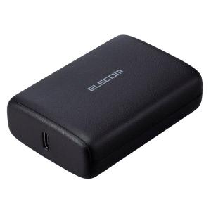 エレコム ELECOM コンパクトモバイルバッテリー 10000mAh 大容量 軽量 小型 PD 20W 入出力 USB Type-C x2 C-Cケーブル付属 ブラック ネコポス不可｜キットカットヤフー店