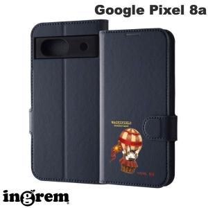 ingrem イングレム Google Pixel 8a 猫のダヤン 手帳型レザーケース シンプル マグネット ダヤン_気球 IJ-IGP8AELC1DN/DY4 ネコポス送料無料｜ec-kitcut