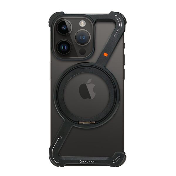HACRAY ハクライ iPhone 15 Pro 360 RingStandバンパー アルミ・ブラ...