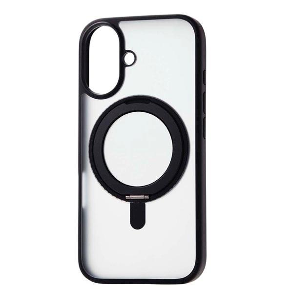 エレコム ELECOM iPhone 16 ハイブリッドケース MAGKEEP スタンド ブラック ...