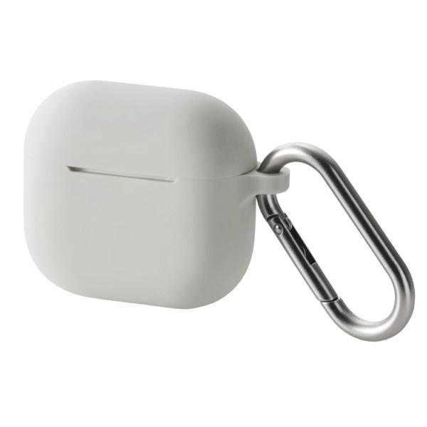 エレコム ELECOM AirPods 4 シリコンケース MagSafe対応 カラビナ付 グレー ...