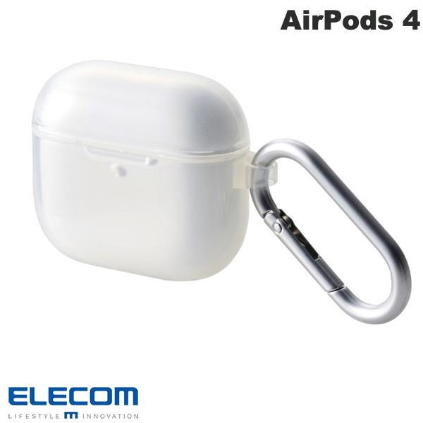 エレコム ELECOM AirPods 4 ソフトケース MagSafe対応 カラビナ付 クリア A...