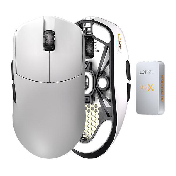 LAMZU Maya X 8Kレシーバー付属 ワイヤレスゲーミングマウス White ラムズ
