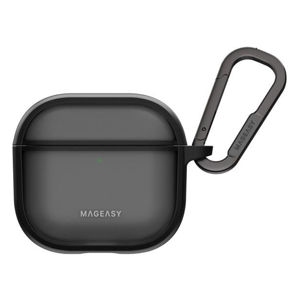 MagEasy マグイージー AirPods 4 Roam カラビナ付き耐衝撃ケース Translu...