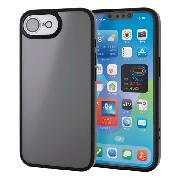 エレコム ELECOM iPhone 16e ハイブリッドケース 極限Plus マットブラック PM...