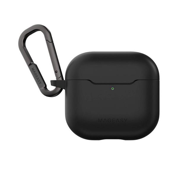 MagEasy マグイージー AirPods 4 SKIN カラビナ付き耐衝撃ケース Black M...