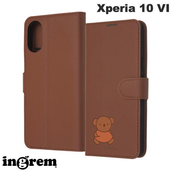 ingrem イングレム Xperia 10 VI ミッフィー 手帳型レザーケース シンプル マグネ...