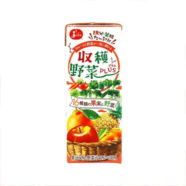 ジューシー 収穫野菜PLUS 16種類の果実と野菜 [200ml紙×24本入]