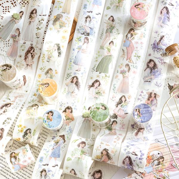 コラージュ 素材 マスキングテープ マステ 女の子 女性 人物 ジャンクジャーナル アンティーク ヴ...