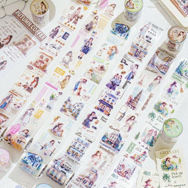 コラージュ 素材 マスキングテープ マステ 女の子 人物 女性 ジャンクジャーナル アンティーク ヴ...