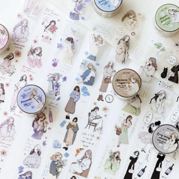 コラージュ 素材 マスキングテープ マステ 人物 女性 女の子 ジャンクジャーナル アンティーク ヴ...