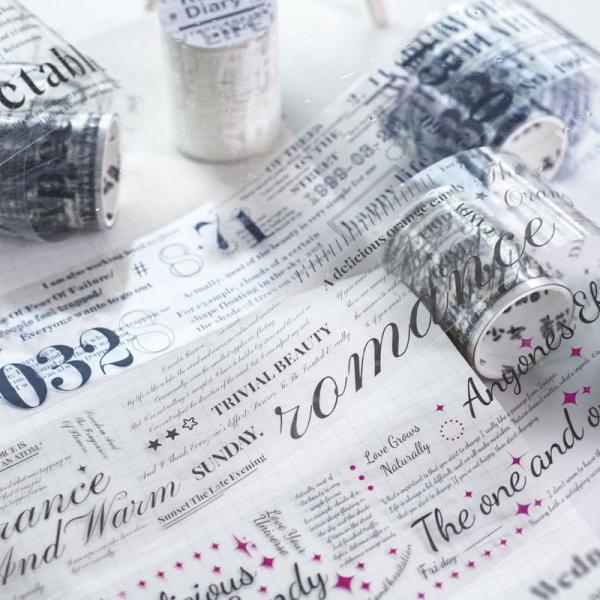 コラージュ 素材 マスキングテープ マステ 英字 英文 フレーズ ジャンクジャーナル アンティーク ...