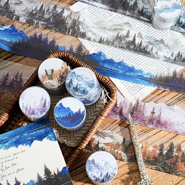 コラージュ 素材 ロールシール 風景 山脈 山 自然 ジャンクジャーナル アンティーク ヴィンテージ...