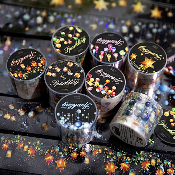 コラージュ 素材 ロールシール 電球 明かり ライト ランタン オーナメント 星 スター 飾り 装飾...