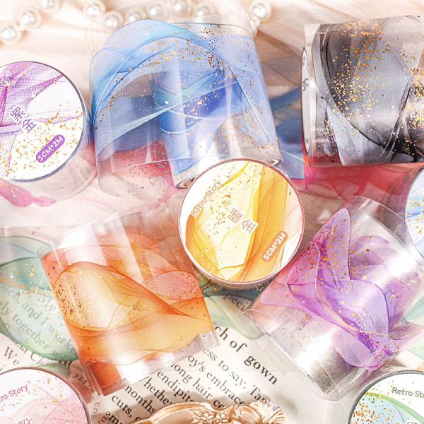 コラージュ 素材 マスキングテープ マステ 装飾 帯 ラメ 流れ 動き 水流 飾り 背景 デコレーシ...