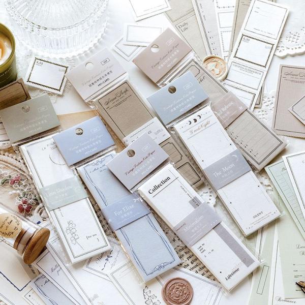 NS681 タグ ラベル メモ チケット フレーム 枠 レシート 伝票 背景紙 コラージュ 素材 紙...