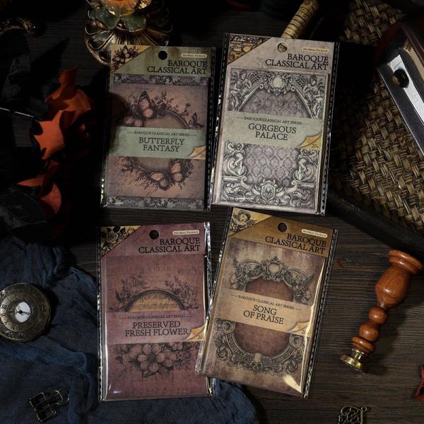 コラージュ 素材 デザイン ペーパー 花 蝶 装飾 額 ジャンクジャーナル アンティーク ヴィンテー...