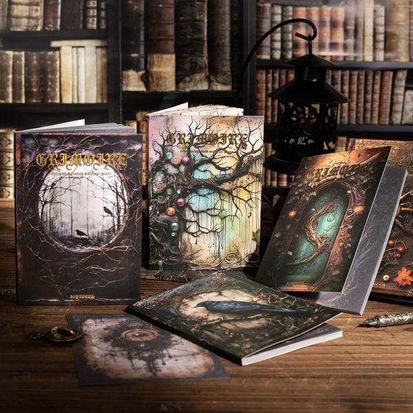 コラージュ 素材 デザイン ペーパー 魔法 カラス 蜘蛛 ジャンクジャーナル アンティーク ヴィンテ...