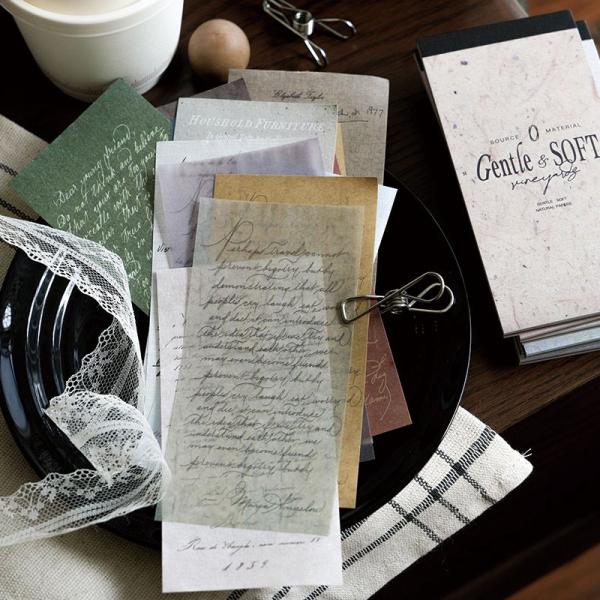 PA654 硫酸紙 クラフト紙 英字 英語 手紙 テキスト コラージュ 素材 紙物素材 デザインペー...