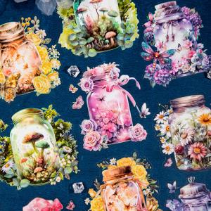 コラージュ 素材 シール ステンドグラス ガラス ジャンクジャーナル