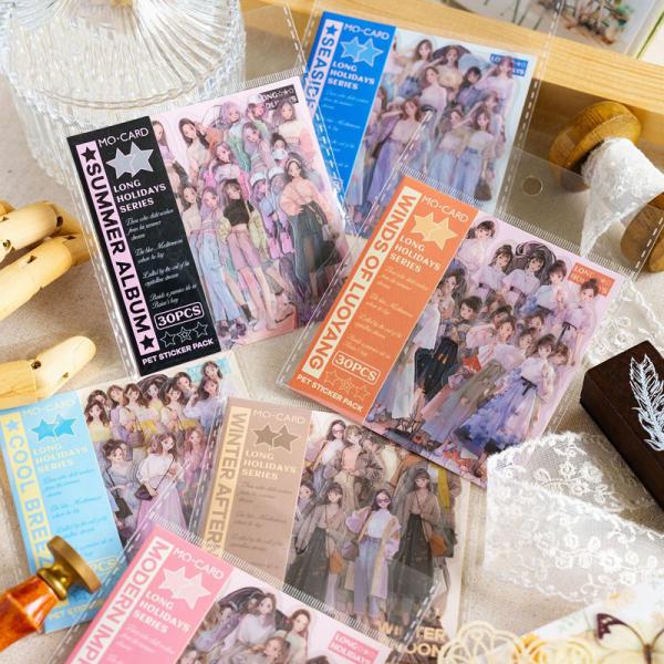 コラージュ 素材 シール 人物 女の子 女性 ジャンクジャーナル アンティーク ヴィンテージ レトロ...